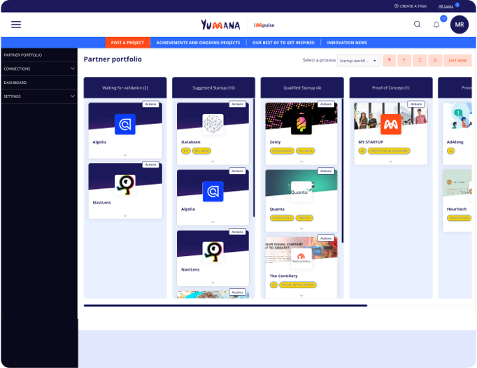 Screenshot of the partner portfolio workflow